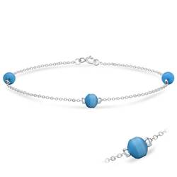 Blue Beads Silver Bracelet BRS-02
